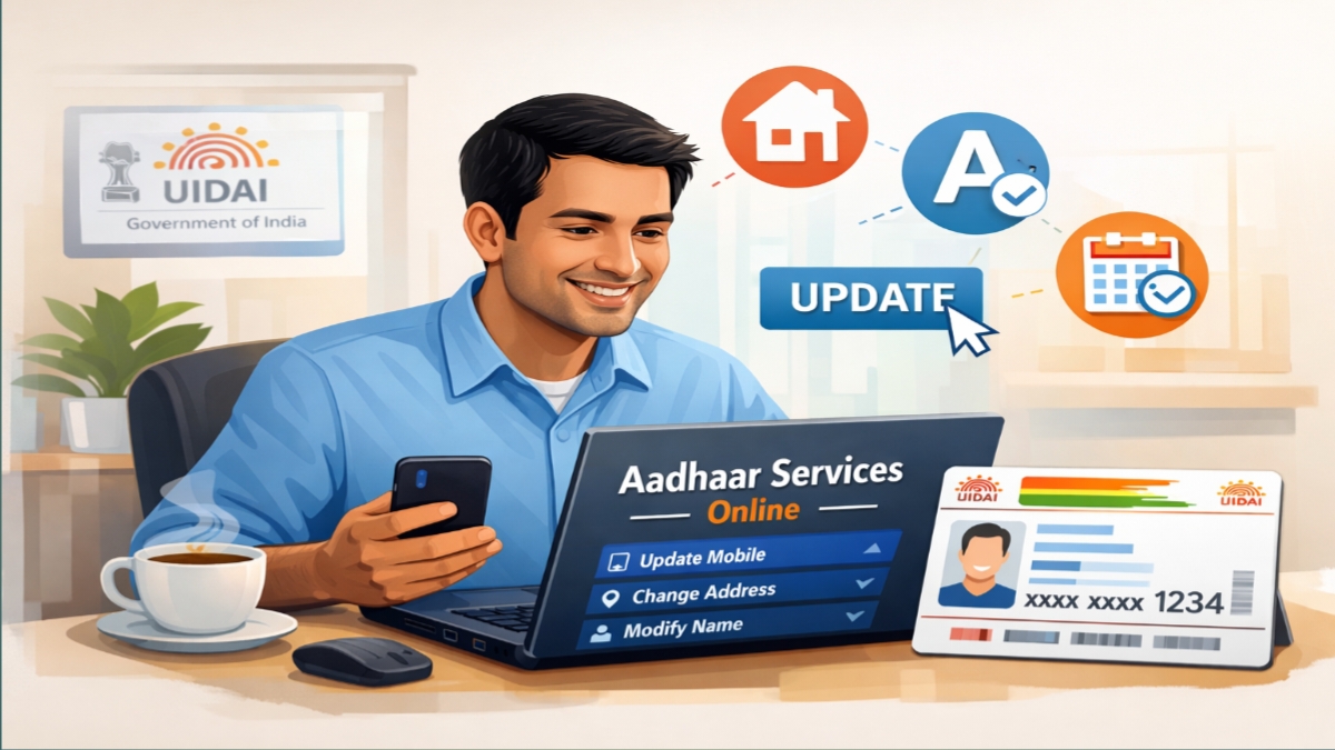 आधार कार्ड में खुद से क्या-क्या कर सकते हैं? मोबाइल नंबर, पता, नाम और अन्य जरूरी सेवाओं की पूरी जानकारी